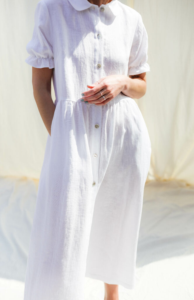 Loose linen button down summer dress MAY - Image 1