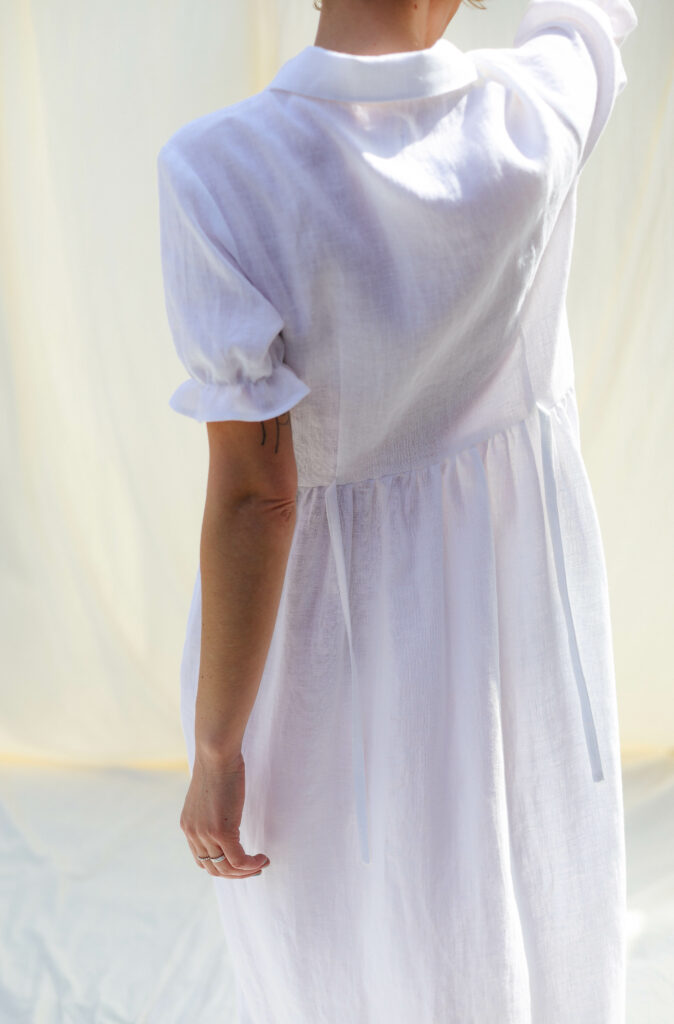 Loose linen button down summer dress MAY - Image 2