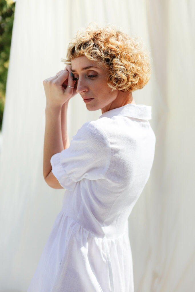 Loose linen button down summer dress MAY - Image 4