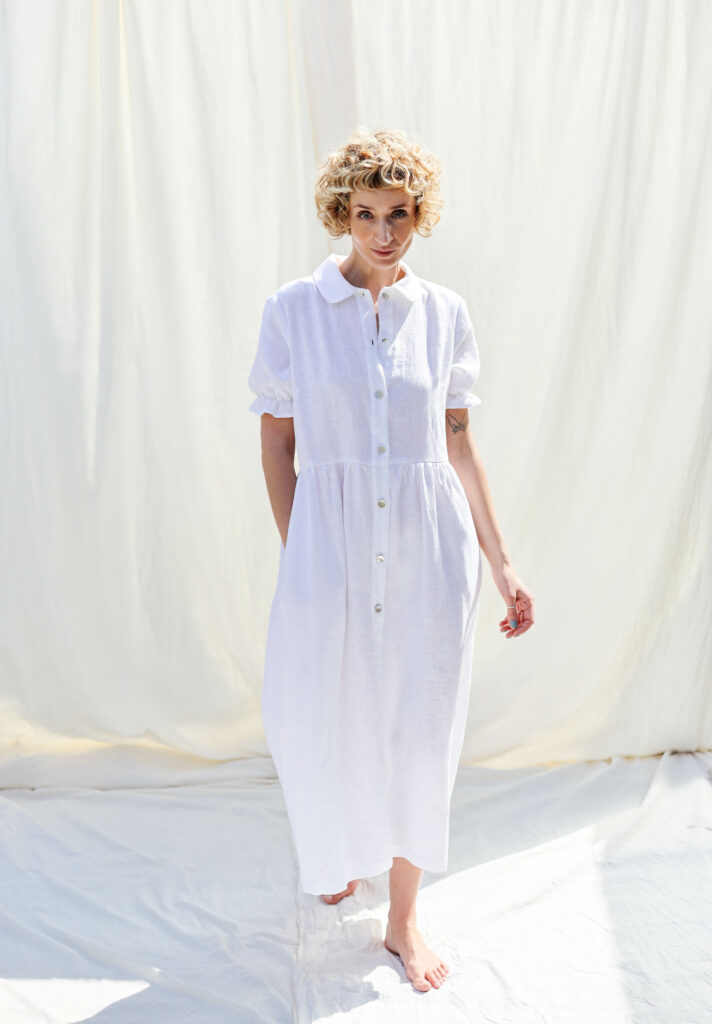Loose linen button down summer dress MAY | Dress | Sustainable clothing | OffOn clothing