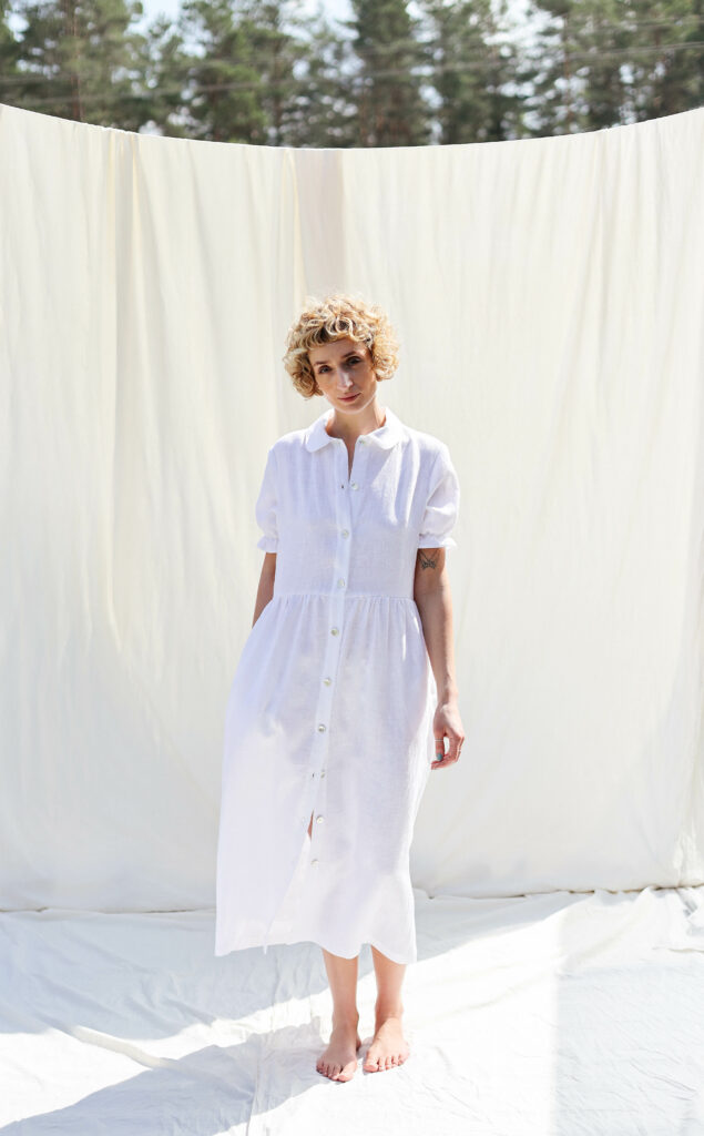 Loose linen button down summer dress MAY - Image 5