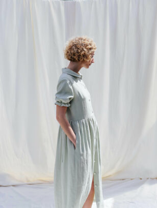 Linen button through dress MAY | Dress | Sustainable clothing | OffOn clothing