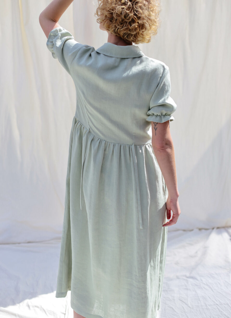 Linen button through dress MAY - Image 1