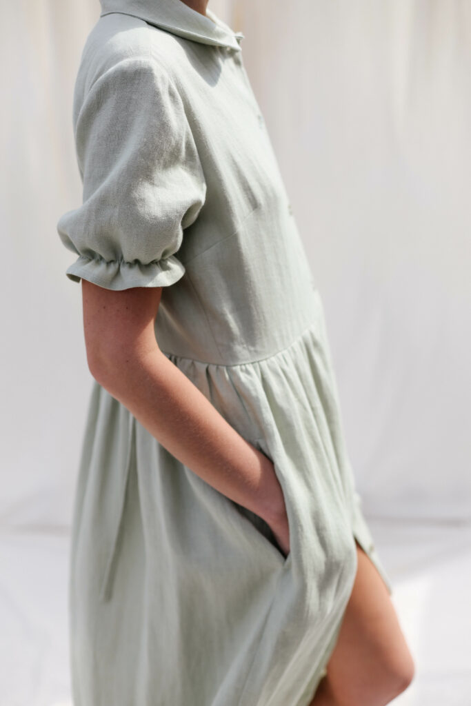 Linen button through dress MAY - Image 2