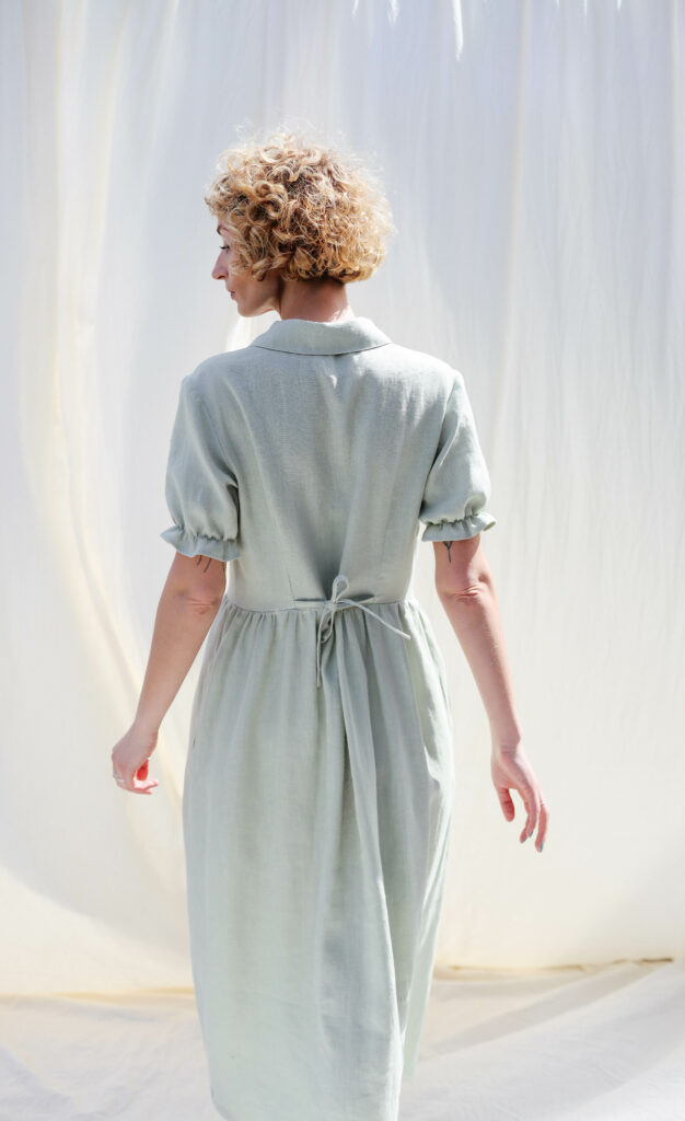 Linen button through dress MAY - Image 4
