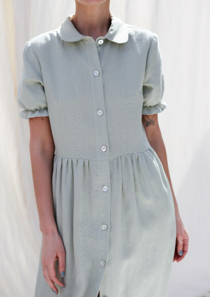 Linen button through dress MAY - Image 7