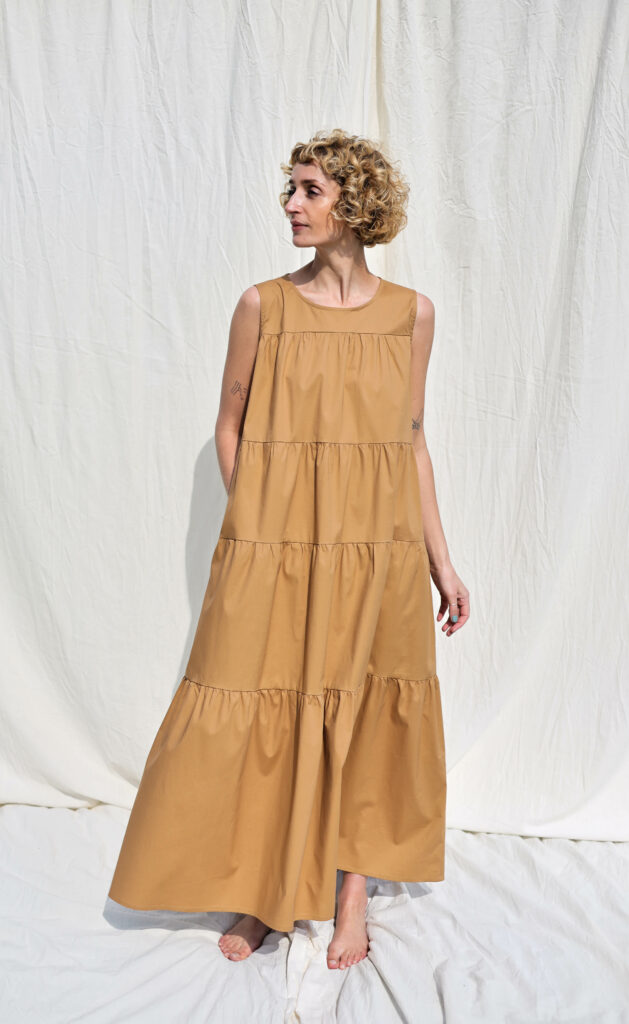 Tiered Maxi cotton dress JULIE | Dress | Sustainable clothing | OffOn clothing