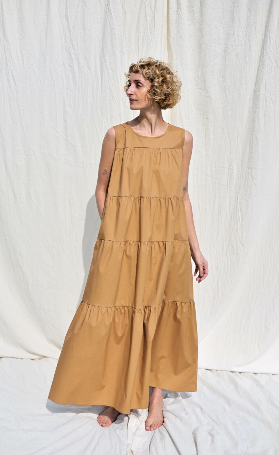 Tiered Maxi cotton dress JULIE | Dress | Sustainable clothing | OffOn clothing