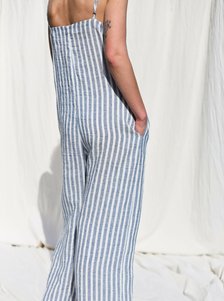 Striped linen sleeveless summer jumpsuit MANON - Image 2