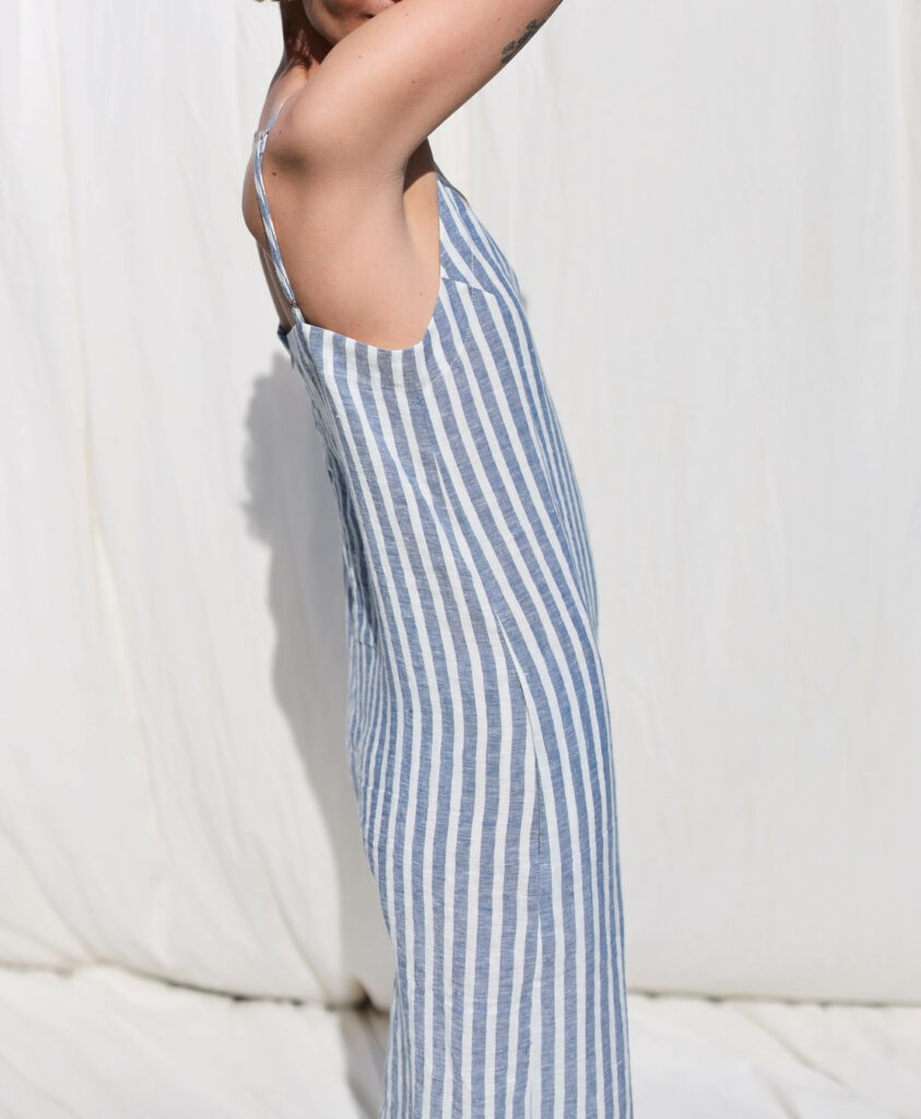 Striped linen sleeveless summer jumpsuit MANON - Image 4