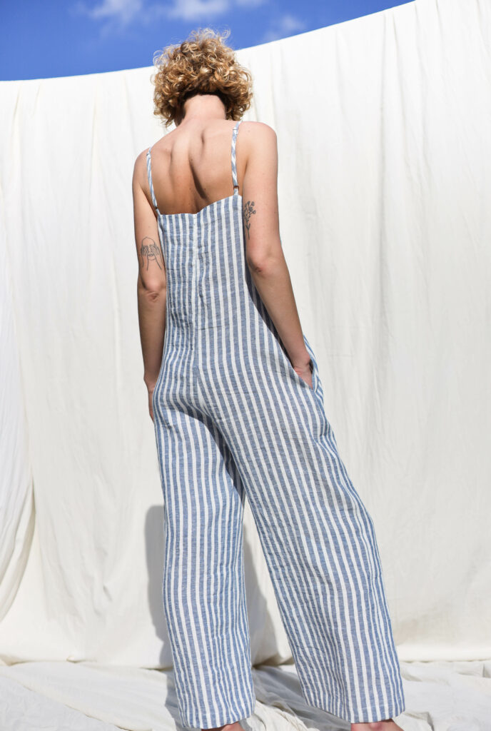 Striped linen sleeveless summer jumpsuit MANON - Image 5