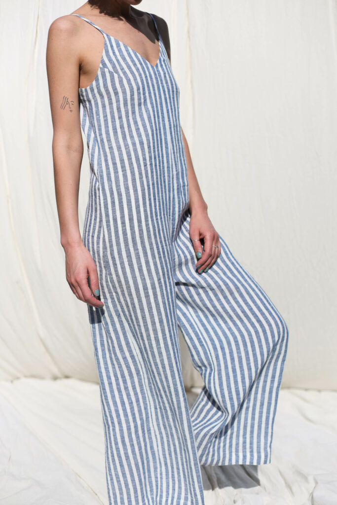 Striped linen sleeveless summer jumpsuit MANON - Image 6