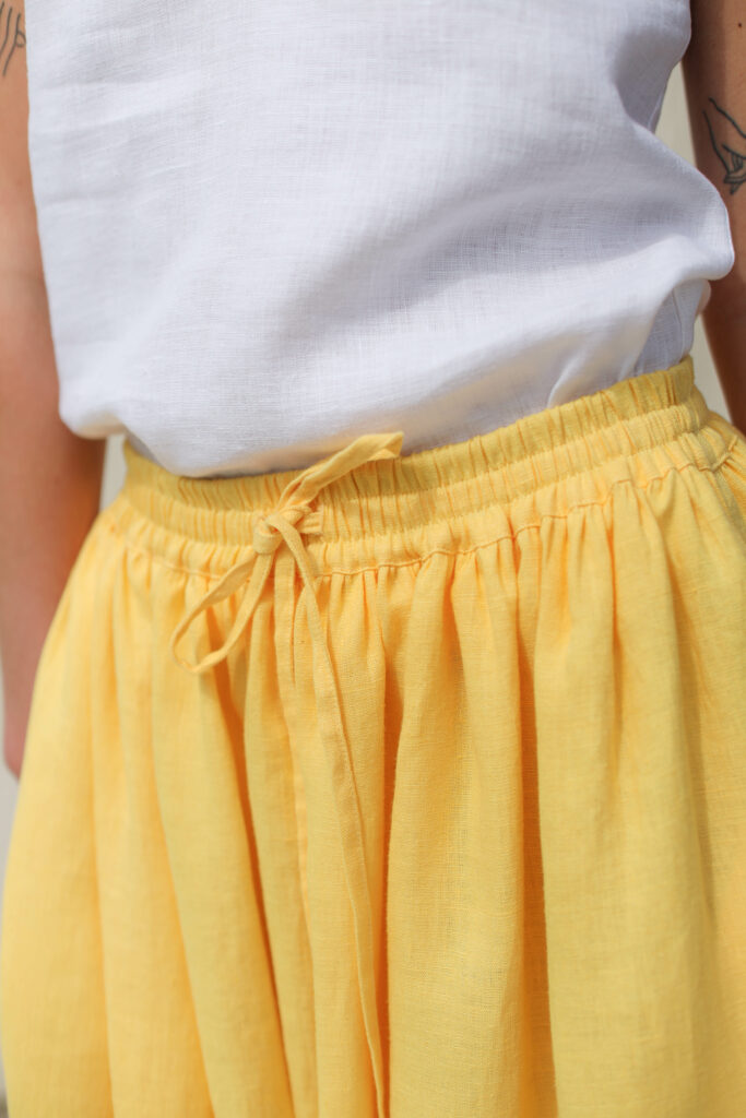 Linen Maxi ruffled A-line skirt - Image 2