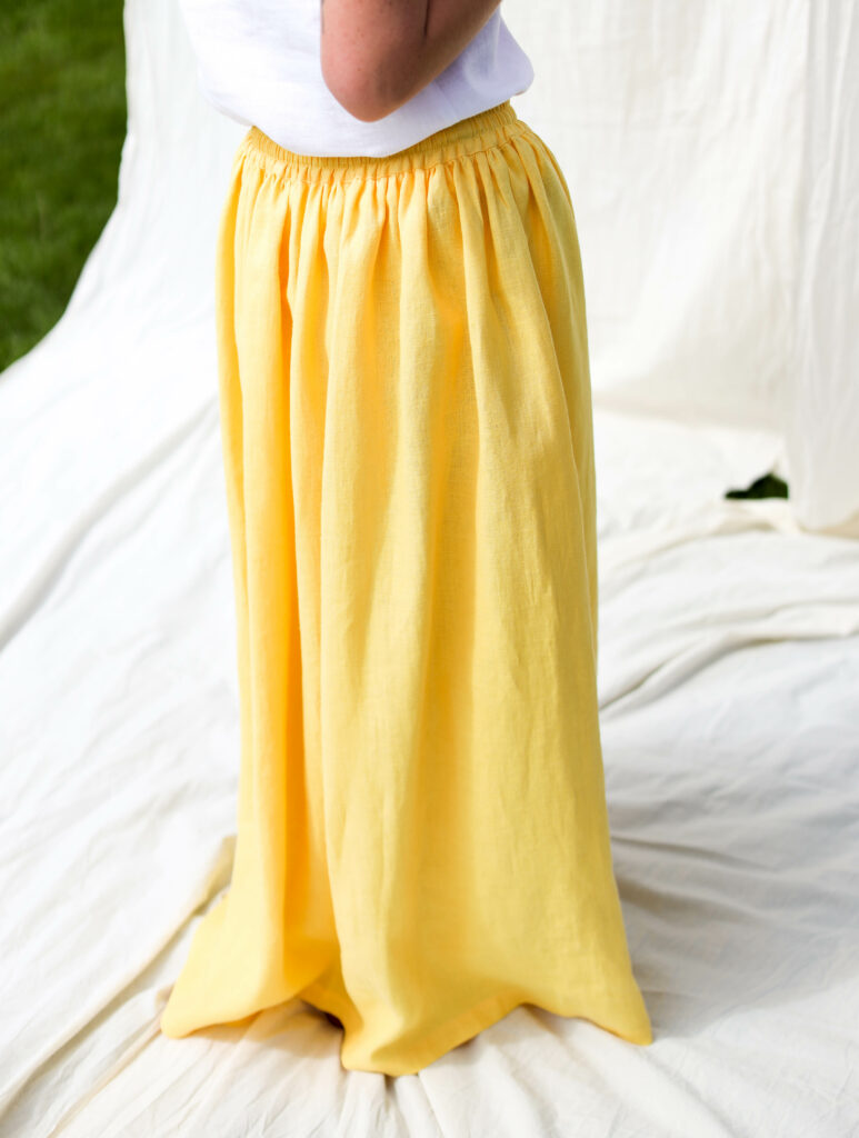 Linen Maxi ruffled A-line skirt - Image 3
