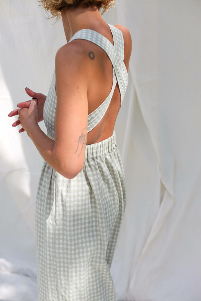 Gingham cotton apron dress - Image 4