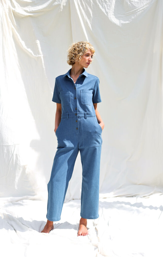 Denim short sleeve jumpsuit LEA - Image 4