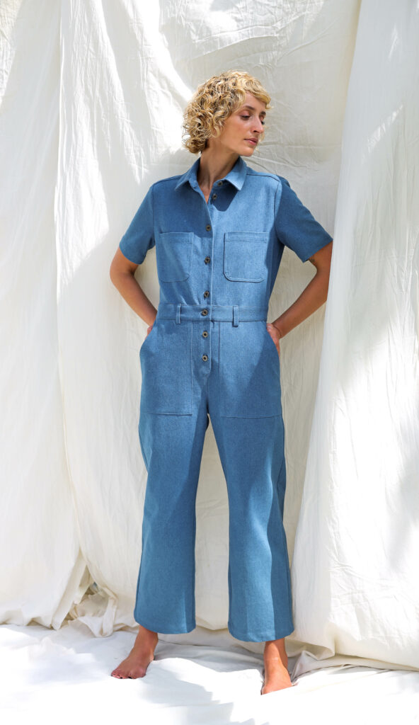 Denim short sleeve jumpsuit LEA - Image 6