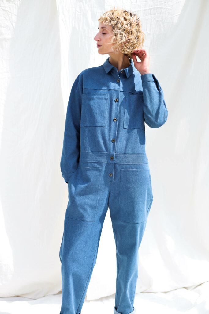 Denim long sleeve utility coverall AMBRE - Image 2