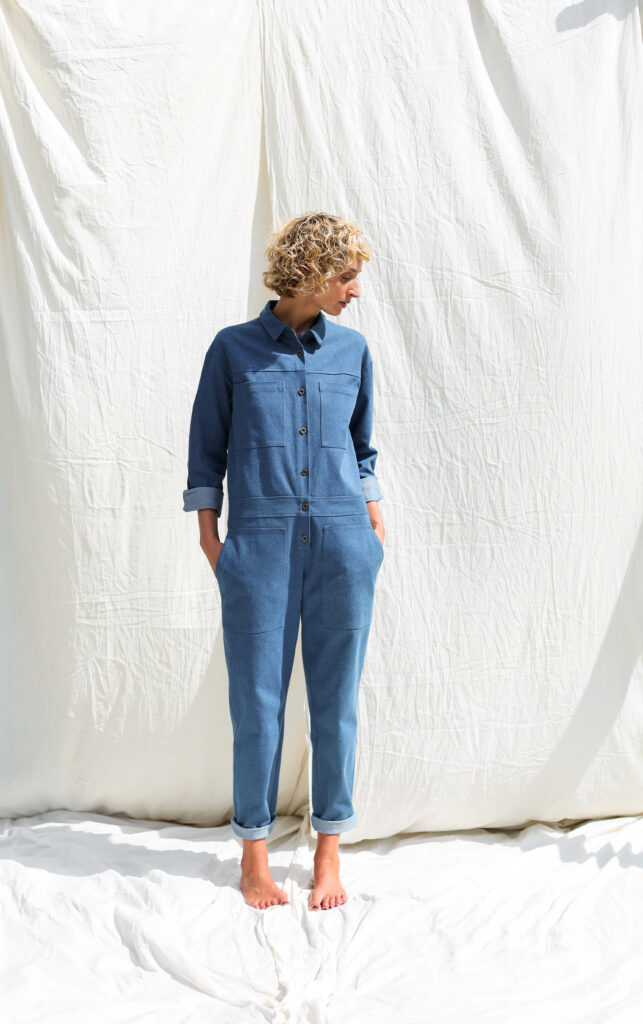 Denim long sleeve utility coverall AMBRE - Image 3