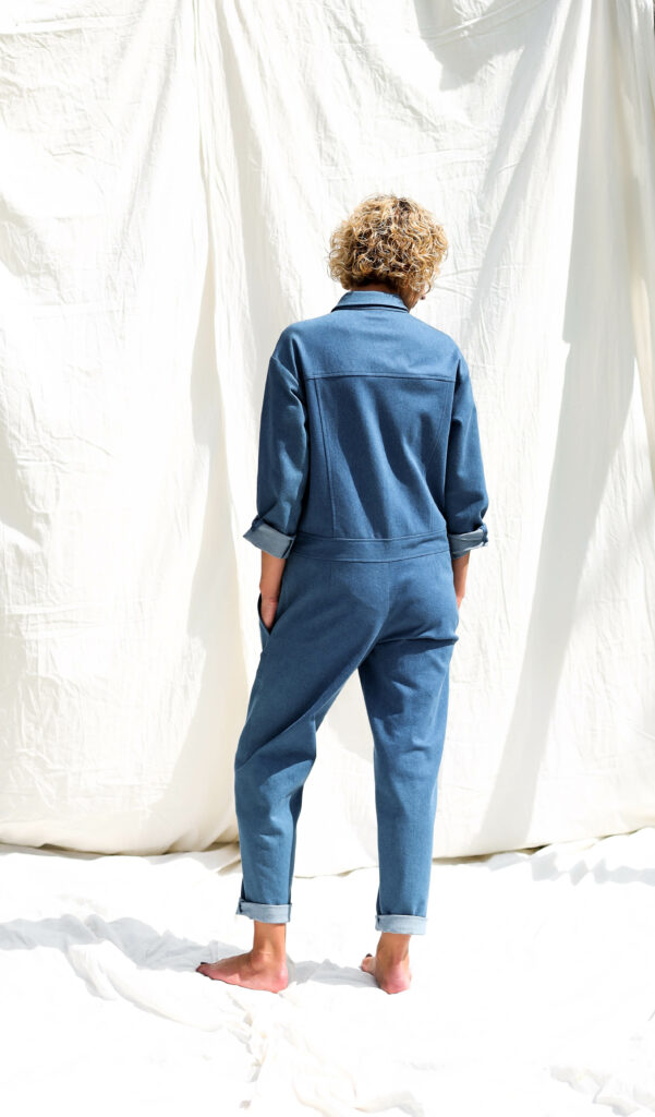 Denim long sleeve utility coverall AMBRE - Image 4