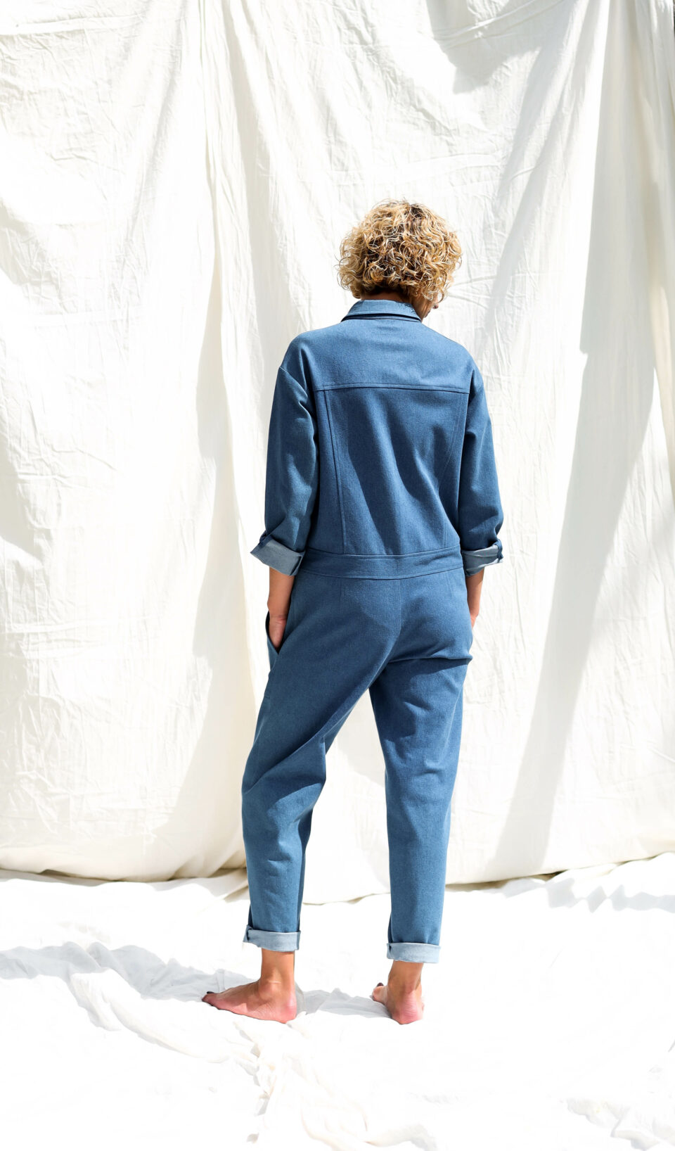 Denim long sleeve utility coverall AMBRE - Image 4