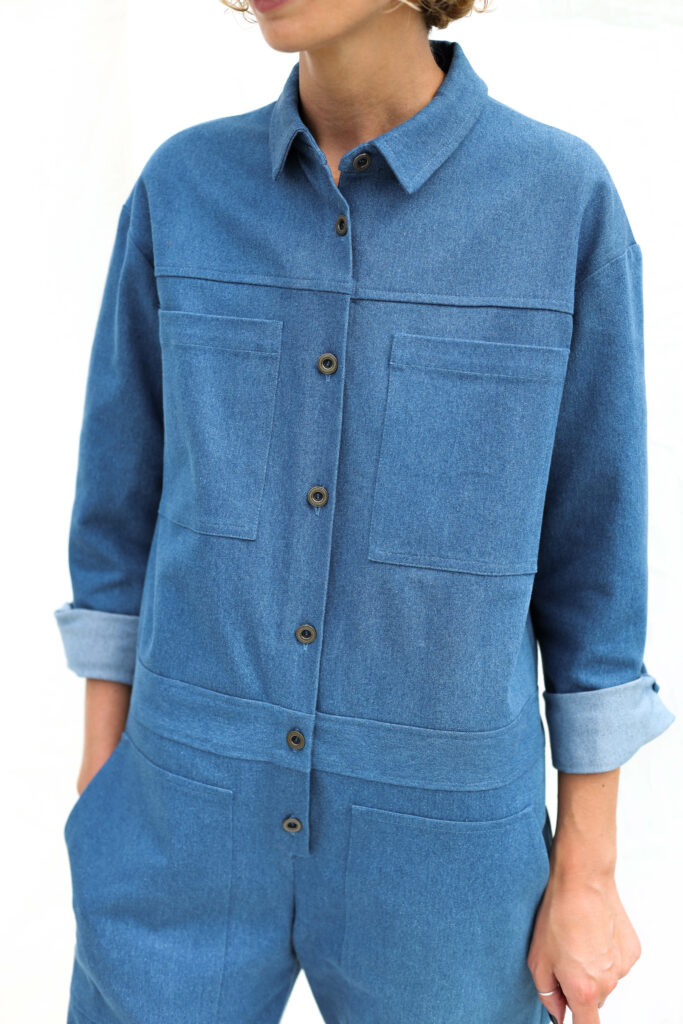 Denim long sleeve utility coverall AMBRE - Image 5