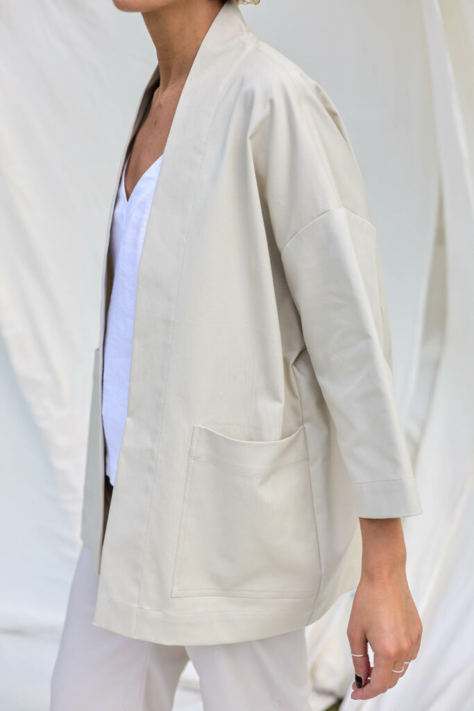 Wide sleeve cotton canvas jacket ELODIE - Image 2