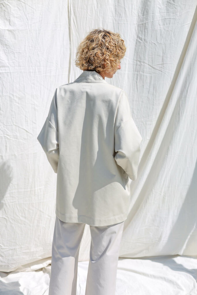 Wide sleeve cotton canvas jacket ELODIE - Image 4