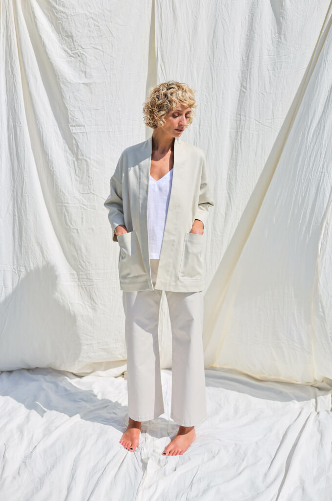 Wide sleeve cotton canvas jacket ELODIE - Image 5