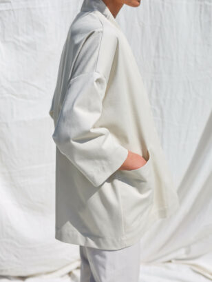 Wide sleeve cotton canvas jacket ELODIE