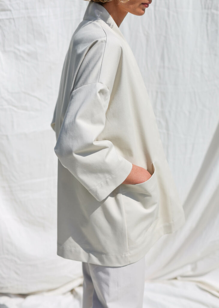 Wide sleeve cotton canvas jacket ELODIE