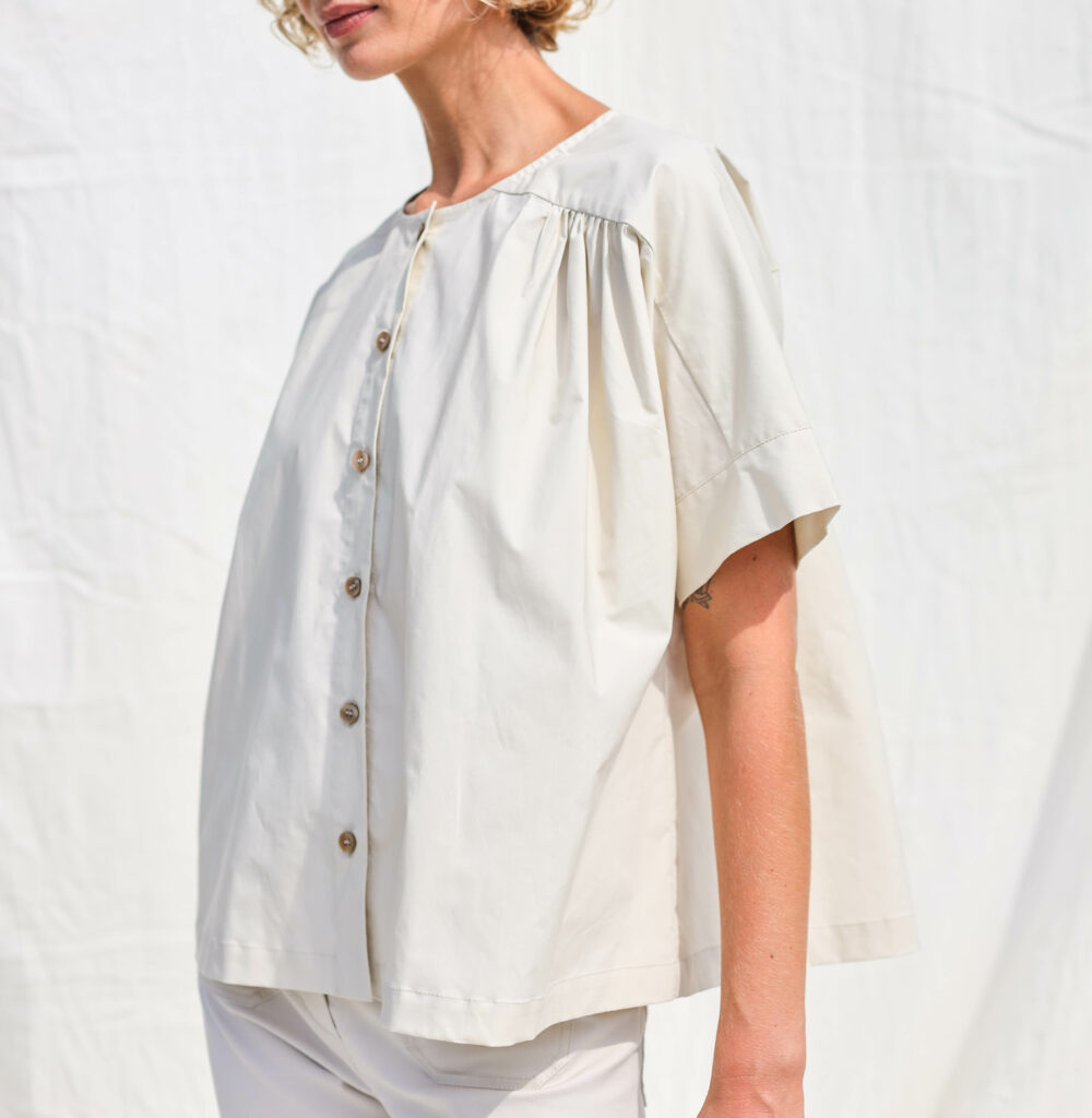 Loose short sleeve cotton blouse ACEL - Image 2