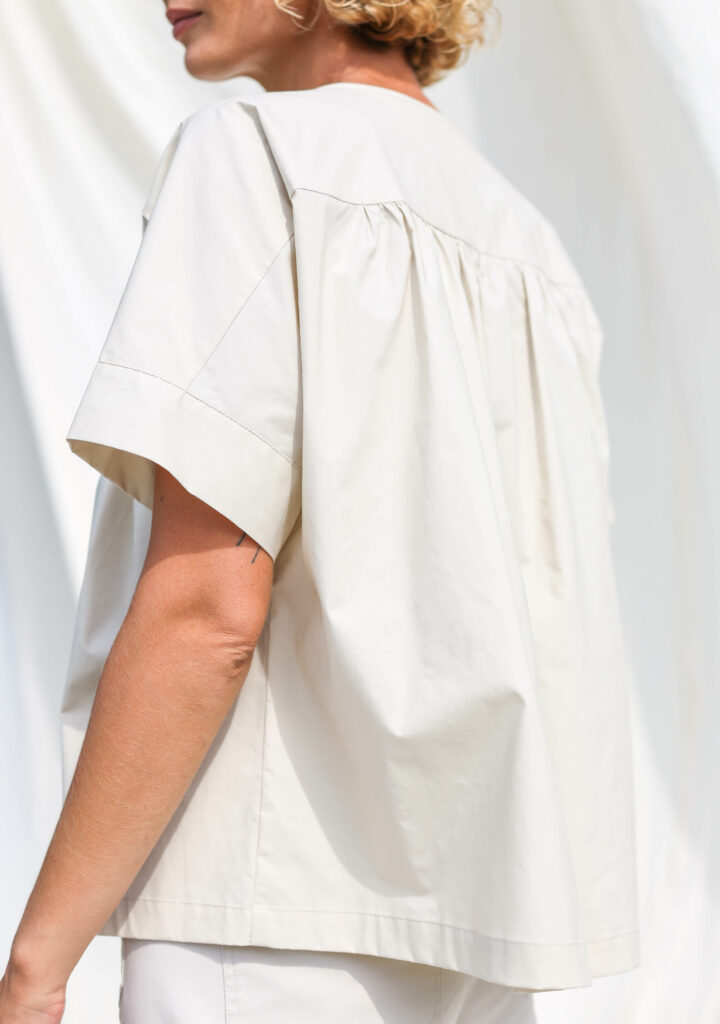 Loose short sleeve cotton blouse ACEL - Image 4