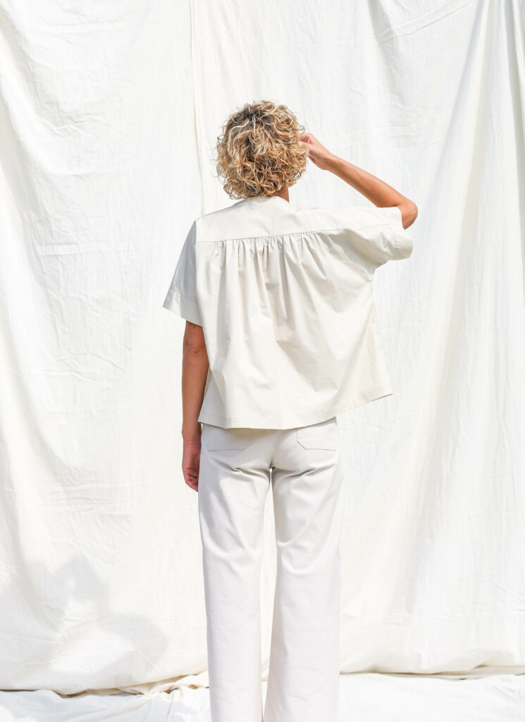 Loose short sleeve cotton blouse ACEL - Image 5
