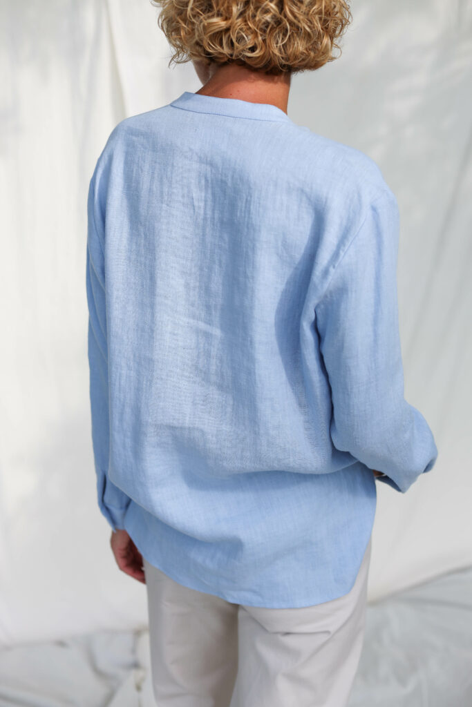 Elegant loose fit linen long sleeve shirt REMI - Image 2