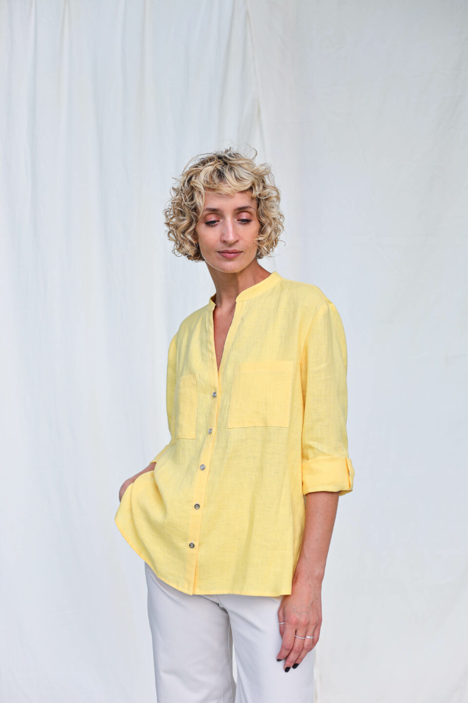 Elegant loose fit button up shirt REMI