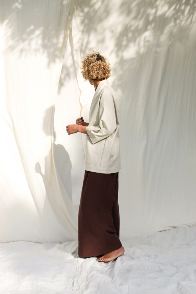 Tencel palazzo elasticated waist pants LOU - Image 1