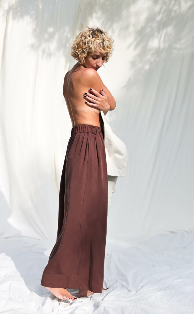 Tencel palazzo elasticated waist pants LOU - Image 6