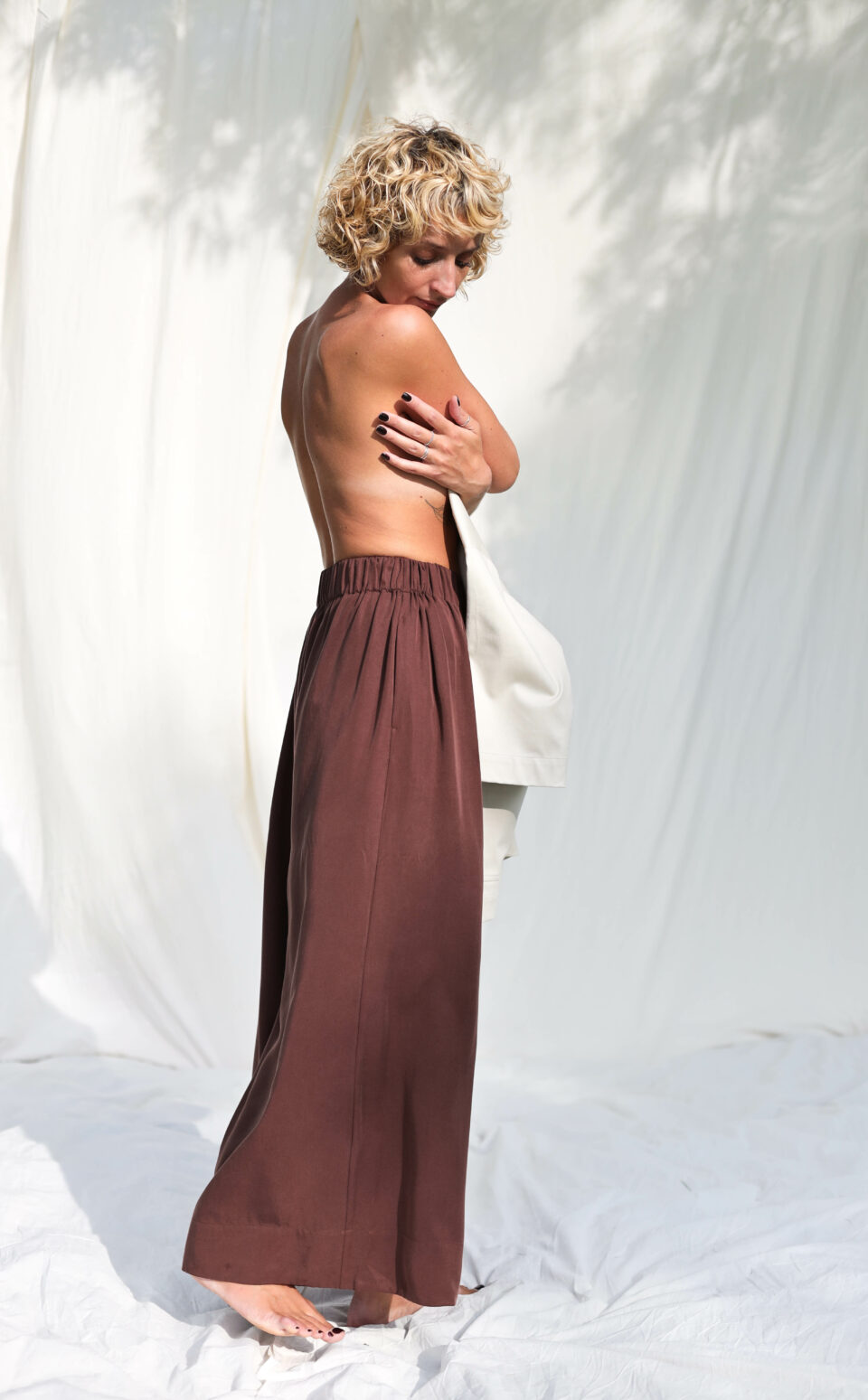 Tencel palazzo elasticated waist pants LOU - Image 6