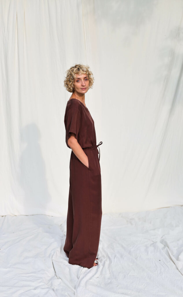 Loose fit tencel palazzo jumpsuit ROXANE - Image 2
