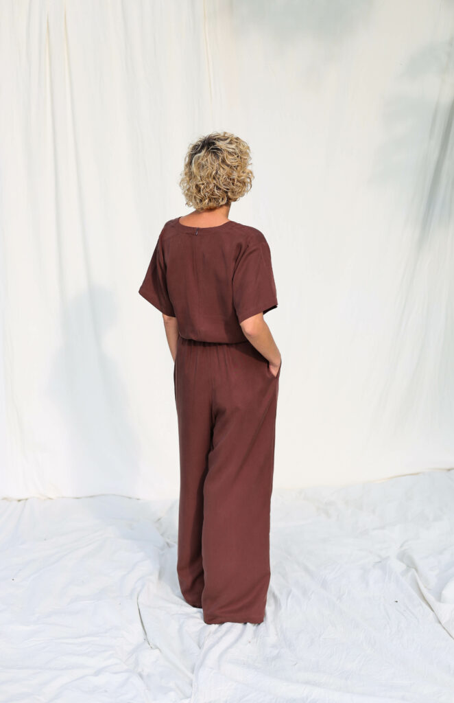 Loose fit tencel palazzo jumpsuit ROXANE - Image 3