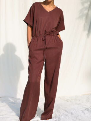 Loose fit tencel palazzo jumpsuit ROXANE