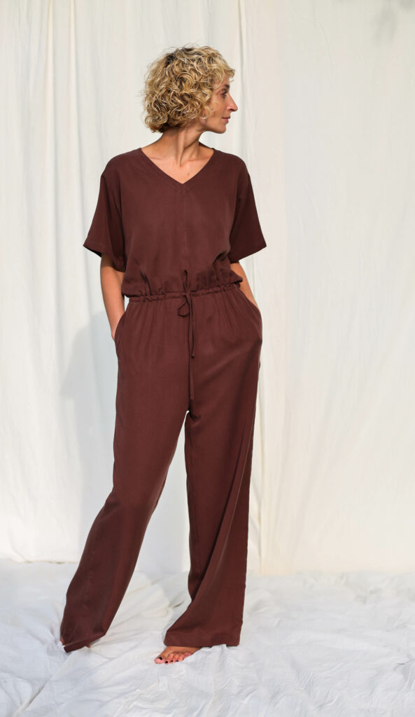 Loose fit tencel palazzo jumpsuit ROXANE - Image 7