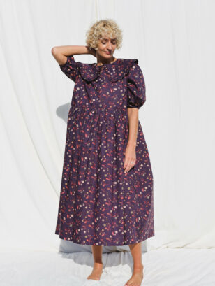 Floral cotton midi dress | Dress | Sustainable clothing | OffOn clothing