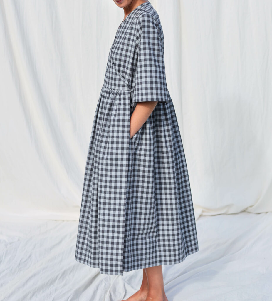 Loose checks wrap dress NANA - Image 3