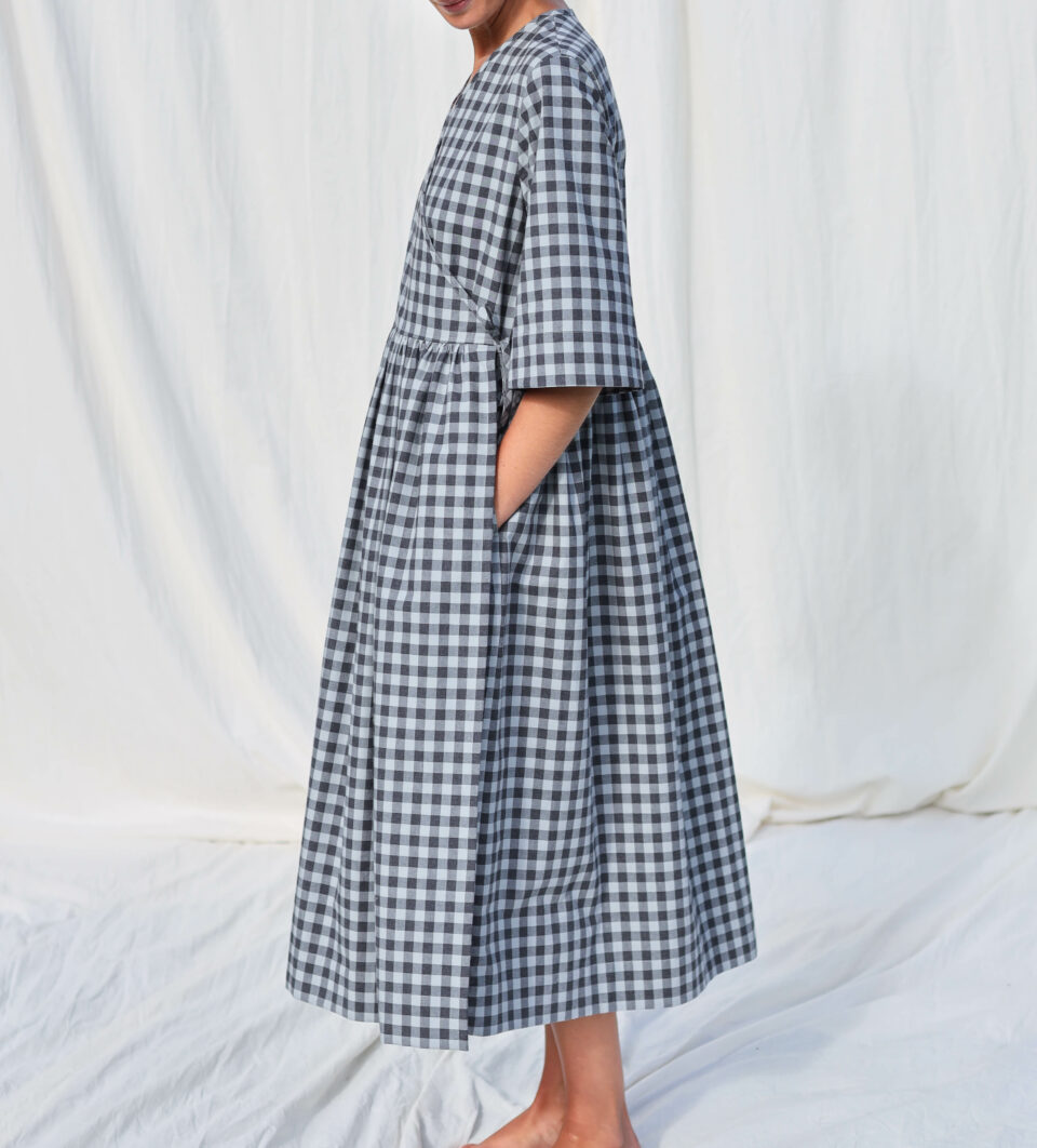 Loose checks wrap dress NANA - Image 3