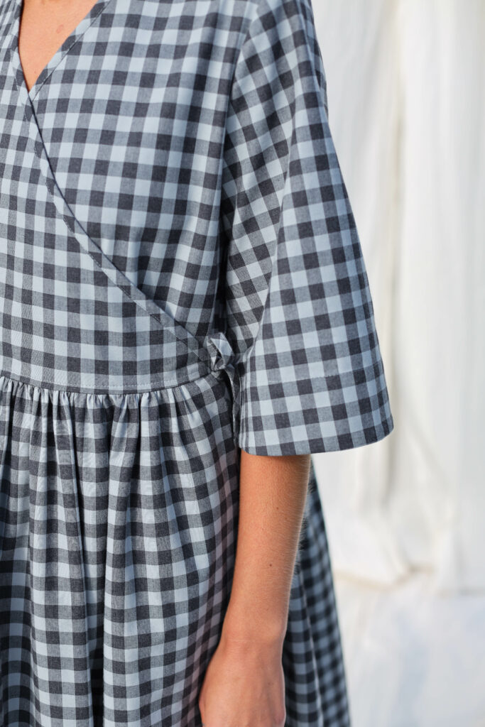 Loose checks wrap dress NANA - Image 6
