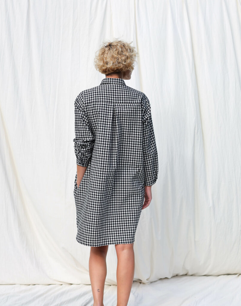 Gingham long sleeve shirt dress - Image 3