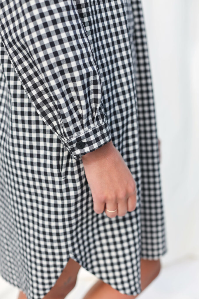 Gingham long sleeve shirt dress - Image 6