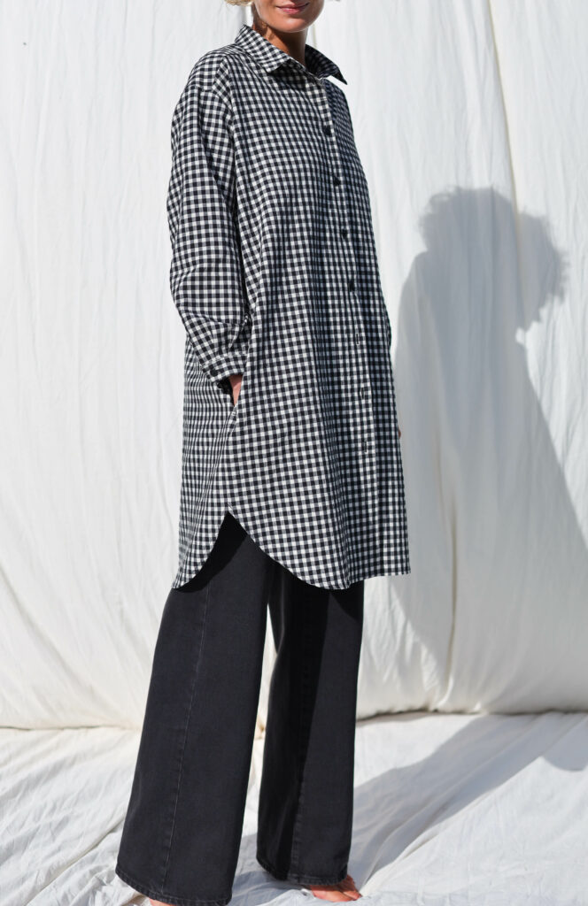 Gingham long sleeve shirt dress - Image 7